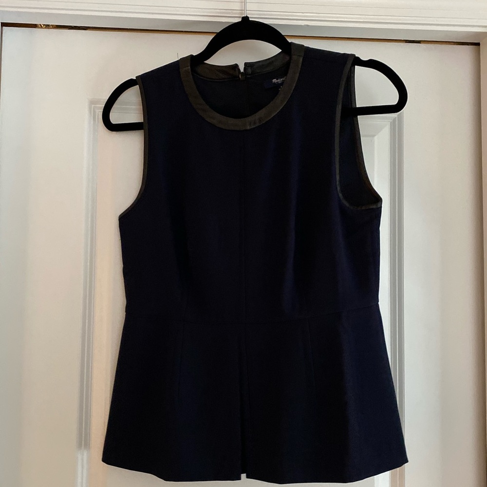 Madewell leather trim top
